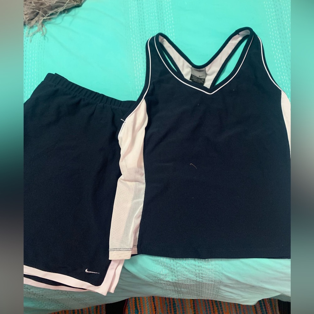 Nike Navy Tennis Outfit Sleeveless Top + Skort (L)